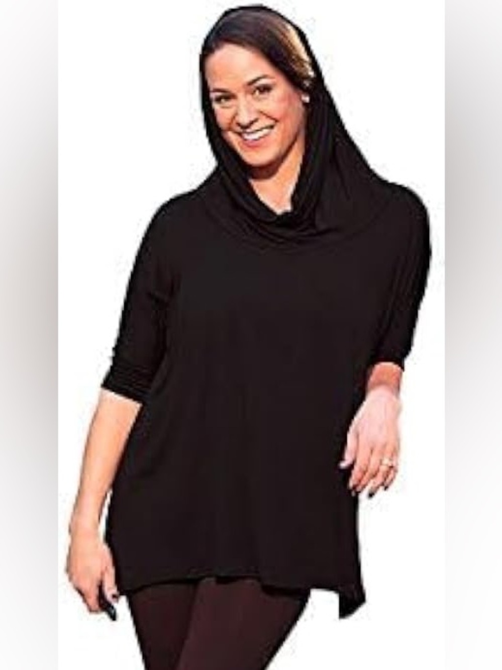 🌿5/$25 Suzanne Somers Black 3-way Poncho Top